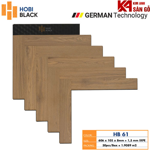 Sàn Gỗ Xương Cá Hobi 8mm+1,5 IXPE HB61